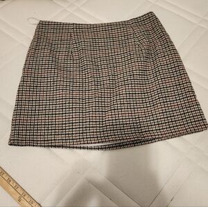 Houndstooth Plaid Mini Skirt Size M